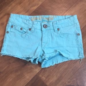 Wallflower Teal/Aqua Denim Shorts